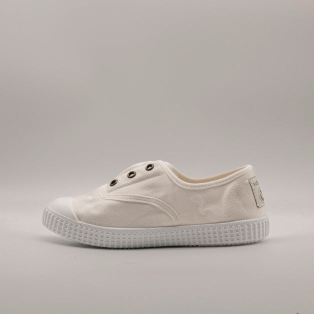 Victoria 106627 – Sneakers bambino in tela sostenibile con elastico - bianco - scarpe di qualità venduta a Milano da Pli-Pla
