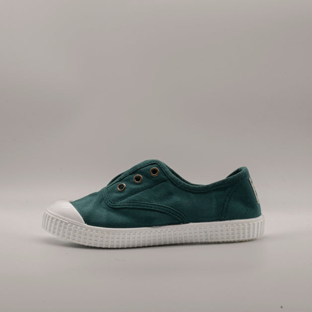 Victoria 106627 – Sneakers bambino in tela sostenibile con elastico - verde lago - scarpe di qualità venduta a Milano da Pli-Pla