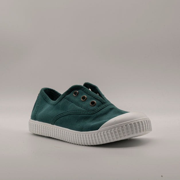 Victoria 106627 – Sneakers bambino in tela sostenibile con elastico - verde lago - scarpe di qualità venduta a Milano da Pli-Pla