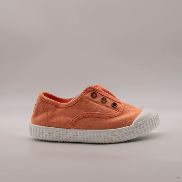 Victoria 106627 – Sneakers bambino in tela sostenibile con elastico - arancio pomelo - scarpe di qualità venduta a Milano da Pli-Pla