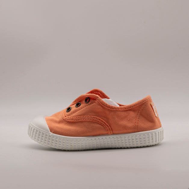Victoria 106627 – Sneakers bambino in tela sostenibile con elastico - arancio pomelo - scarpe di qualità venduta a Milano da Pli-Pla