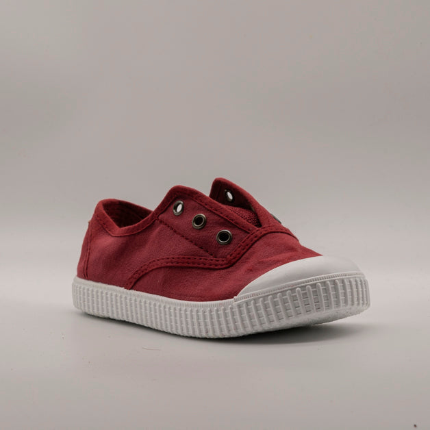Victoria 106627 – Sneakers bambino in tela sostenibile con elastico - rosso - scarpe di qualità venduta a Milano da Pli-Pla