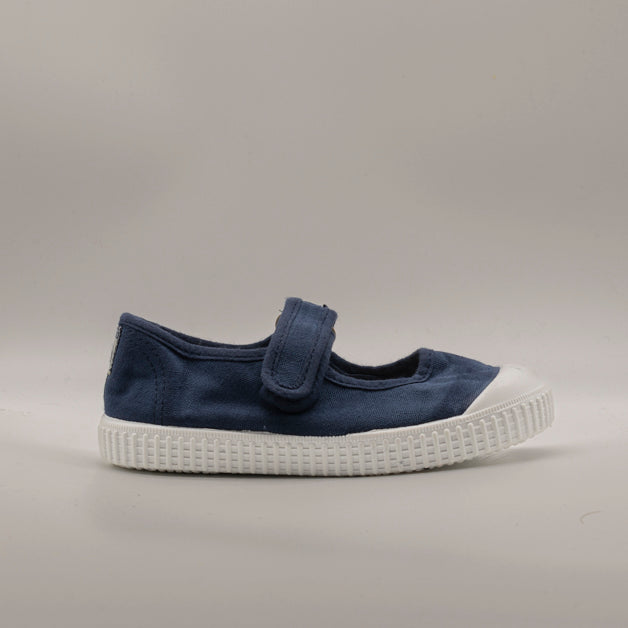 Victoria 136605 – Ballerine bambina in tela sostenibile con velcro blu marino - scarpe di qualità venduta a Milano da Pli-Pla