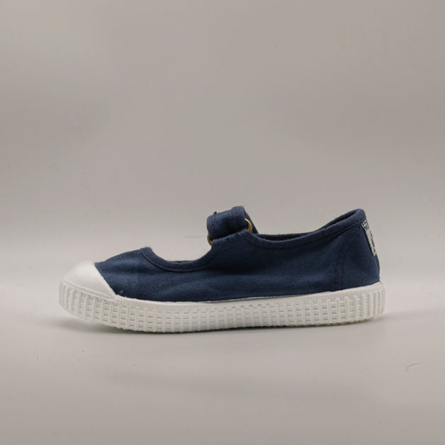 Victoria 136605 – Ballerine bambina in tela sostenibile con velcro blu marino - scarpe di qualità venduta a Milano da Pli-Pla
