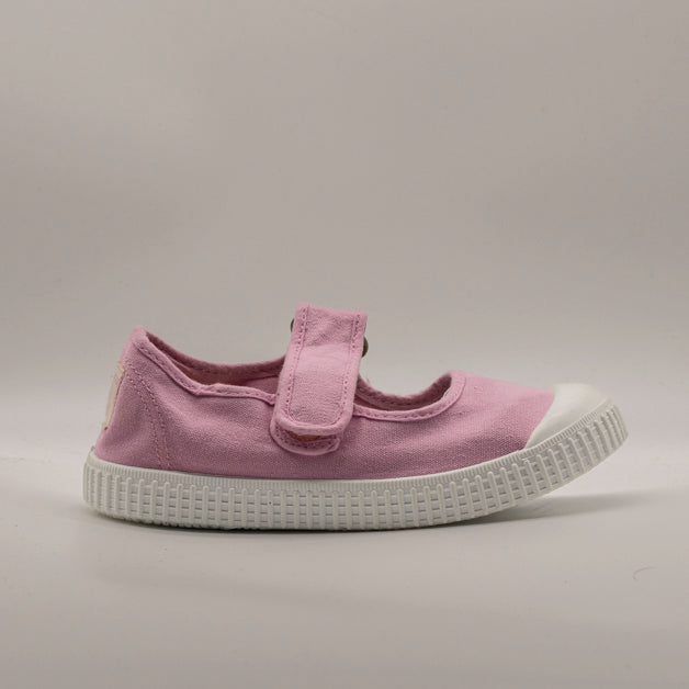 Victoria 136605 – Ballerine bambina in tela sostenibile con velcro rosa petalo - scarpe di qualità venduta a Milano da Pli-Pla