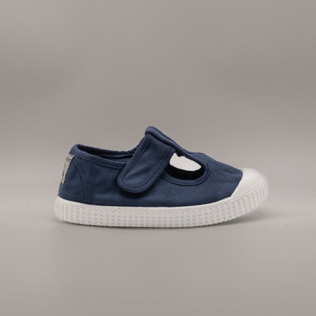 Victoria 136625 – sandali in tela due buchi per bambini con velcro - blu marino - scarpe di qualità venduta a Milano da Pli-Pla