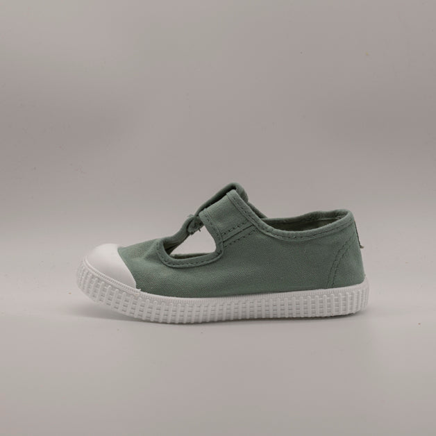 Victoria 136625 – sandali in tela due buchi per bambini con velcro - verde Jade - scarpe di qualità venduta a Milano da Pli-Pla