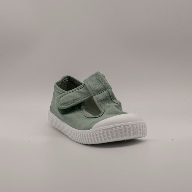 Victoria 136625 – sandali in tela due buchi per bambini con velcro - verde Jade - scarpe di qualità venduta a Milano da Pli-Pla
