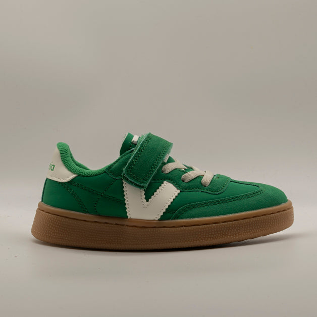 Victoria 256109 OSLO - Sneakers bambino con velcro e lacci elastici verde - scarpe di qualità venduta a Milano da Pli-Pla