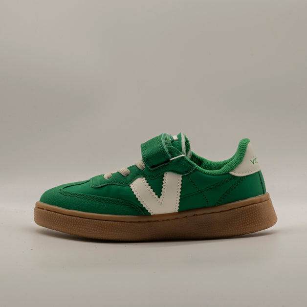 Victoria 256109 OSLO - Sneakers bambino con velcro e lacci elastici verde - scarpe di qualità venduta a Milano da Pli-Pla