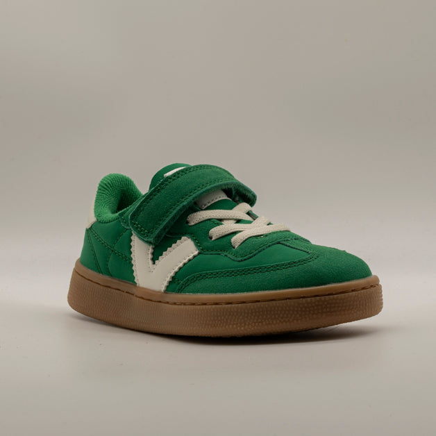 Victoria 256109 OSLO - Sneakers bambino con velcro e lacci elastici verde - scarpe di qualità venduta a Milano da Pli-Pla